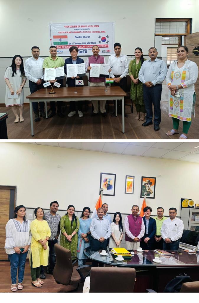 Historic Partnership between Delhi Teachers University, Vision College of Jeonju, South Korea, and CALCE India